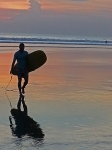 Videonauts Bali Kuta Beach surfing at sunset backpacking