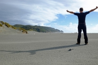 Videonauts Neuseeland Südinsel Beach Strand backpacking
