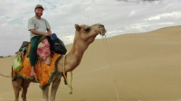 Videonauts backpacking Indien Rajasthan Jaisalmer camel ride
